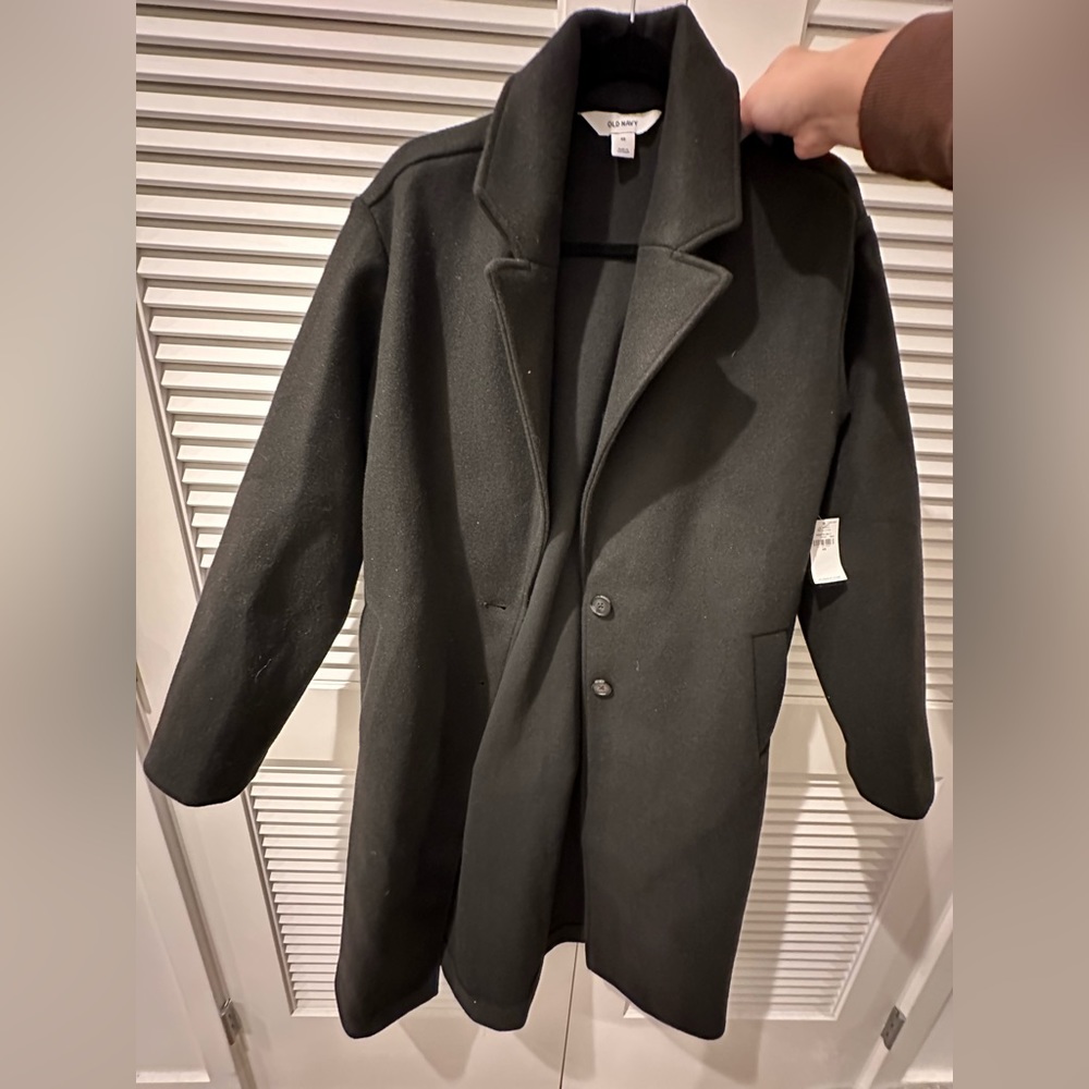 Old Navy Black Slouch Oversized Long Coat NWT Size XS